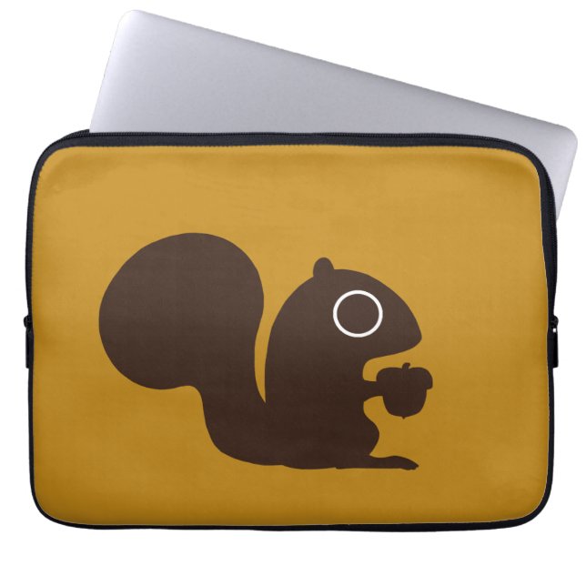 Squirrel - Background Color is Customizable Laptop Sleeve (Voorkant)