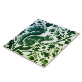 Squirrel Batik Modern Green Blue Floral Woodland Tegeltje (Zijkant)