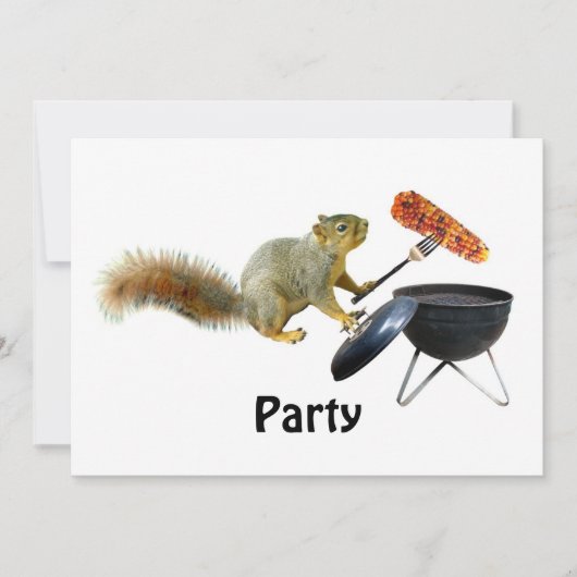 Squirrel BBQ Uitnodiging (Voorkant)