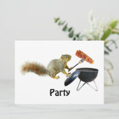 Squirrel BBQ Uitnodiging (Staand voorkant)