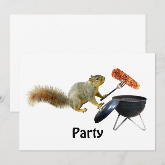 Squirrel BBQ Uitnodiging (Voorkant / Achterkant)