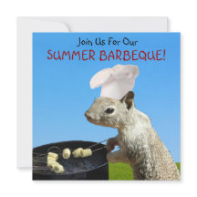Squirrel BBQ-uitnodigingen