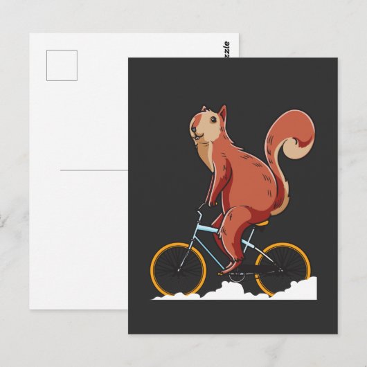 Squirrel Bicycle Cute Rodent Biker Briefkaart (Voorkant / Achterkant)