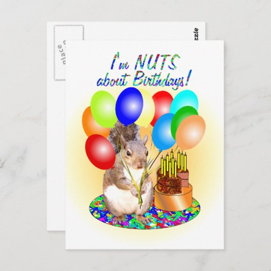 Squirrel Birthday Briefkaart (Voorkant / Achterkant)