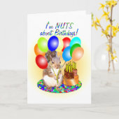 Squirrel Birthday Kaart (Gele Bloem)