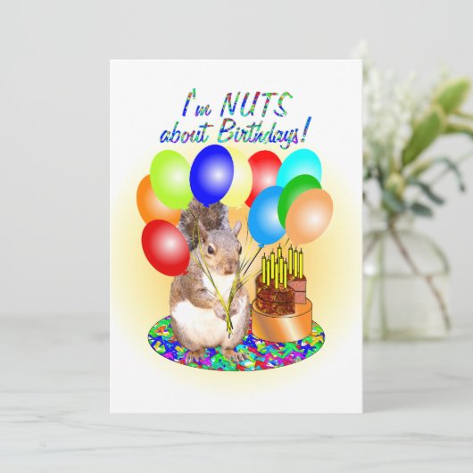 Squirrel Birthday Kaart (Staand voorkant)