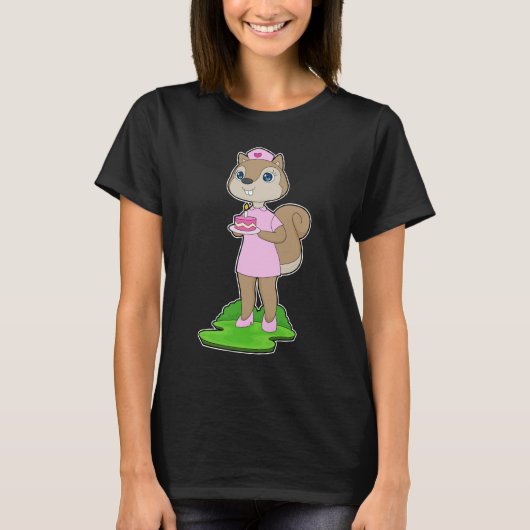 Squirrel Birthday Nurse T-shirt (Voorkant)