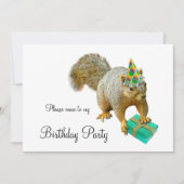 Squirrel Birthday Party Invitation Kaart (Voorkant)