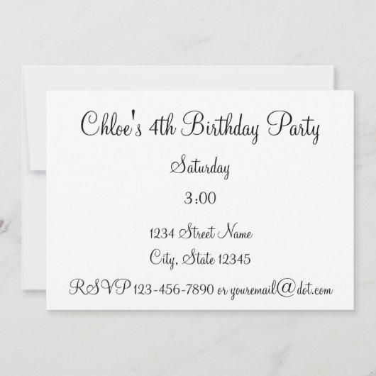 Squirrel Birthday Party Invitation Kaart (Achterkant)