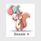 Squirrel Birthday Sticker (Vel)