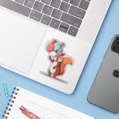 Squirrel Birthday Sticker (Laptop met iPhone)