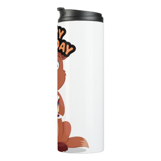 Squirrel birthday thermosbeker (Geroteerd rechts)