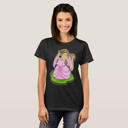 Squirrel Bride Flower Wedding T-shirt (Voorkant volledig)