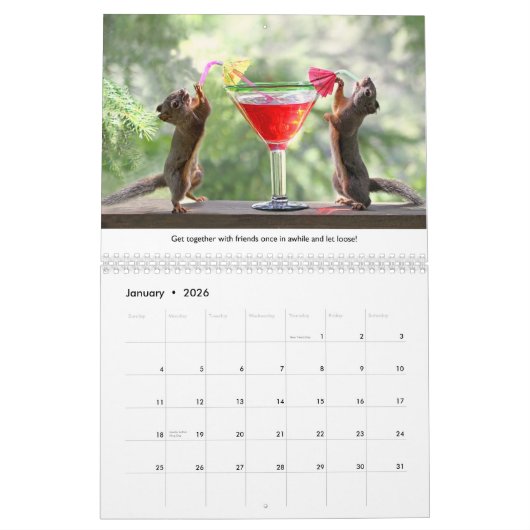 Squirrel Calendar - All New Life Lessons Kalender (Jan 2026)