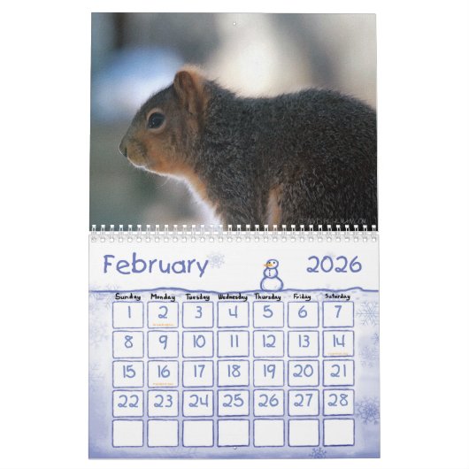 Squirrel Calendar Kalender (Feb 2026)