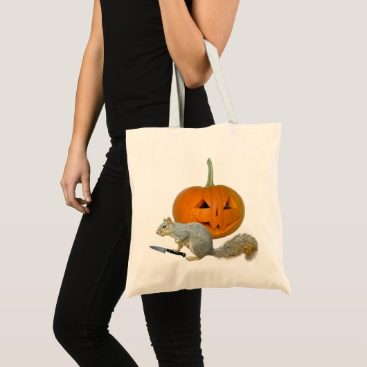 Squirrel Carving Pumpkin Tote Bag (Voorkant (product))