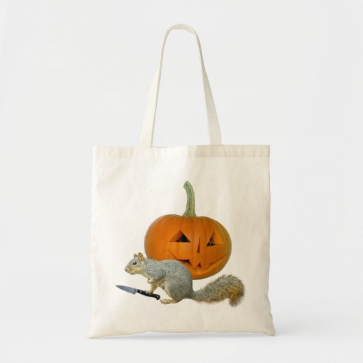 Squirrel Carving Pumpkin Tote Bag (Voorkant)