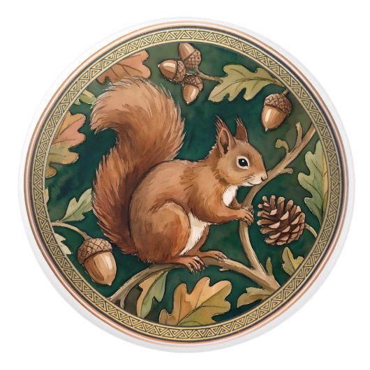 Squirrel Ceramic Pull Knob Keramische Knop (Voorkant)
