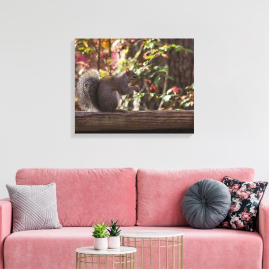 Squirrel Chow Time Canvas Afdruk (Insitu (Woonkamer))