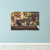 Squirrel Chow Time Canvas Afdruk (Insitu (Houten vloer))