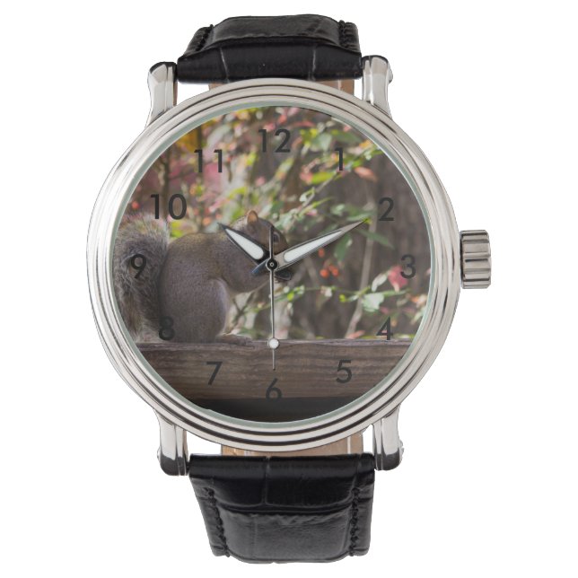 Squirrel Chow Time Horloge (Voorkant)