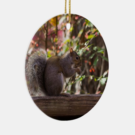 Squirrel Chow Time Keramisch Ornament (Rechts)