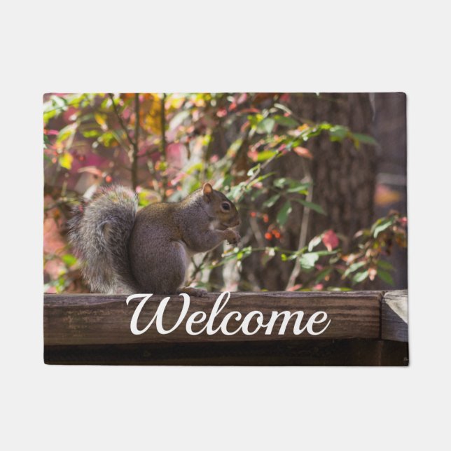 Squirrel Chow Time Welcome Doormat Deurmat (Voorkant)