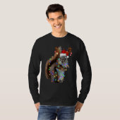 Squirrel Christmas Decorations Santa Hat Xmas Ligh T-shirt (Voorkant volledig)