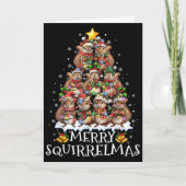 Squirrel Christmas Tree Lights Merry Squirrelmas S Kaart (Voorkant)