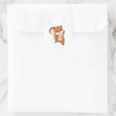 Squirrel Christmas Winter Animals Ronde Sticker (Tas)