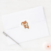 Squirrel Christmas Winter Animals Ronde Sticker (Envelop)