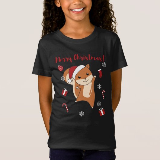 Squirrel Christmas Winter Animals T-shirt (Voorkant)