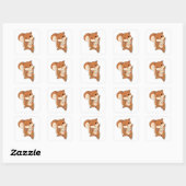 Squirrel Christmas Winter Animals Vierkante Sticker (Vel)