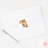 Squirrel Christmas Winter Animals Vierkante Sticker (Envelop)