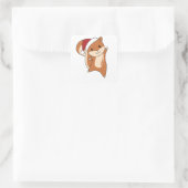 Squirrel Christmas Winter Animals Vierkante Sticker (Tas)