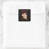 Squirrel Christmas Winter Animals Vierkante Sticker (Tas)