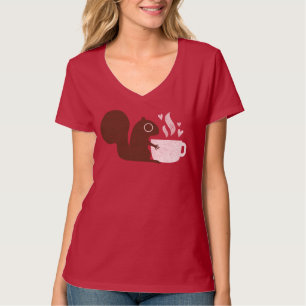 Squirrel Coffee Lover   Cute Woodland Animal T-shirt
