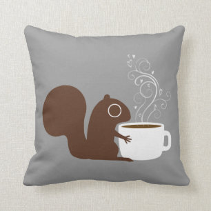 Squirrel Coffee Lover   Fun-Dierenvriend Kussen