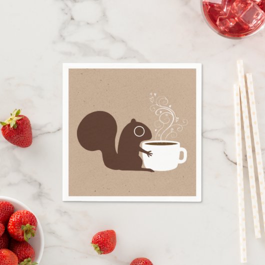 Squirrel Coffee Lover | Fun-Dierenvriend Servetten (Insitu)