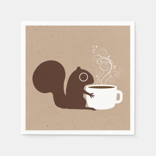 Squirrel Coffee Lover | Fun-Dierenvriend Servetten (Voorkant)