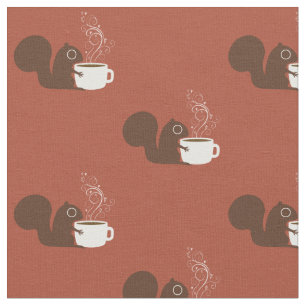 Squirrel Coffee Lover   Fun-Dierenvriend Stof