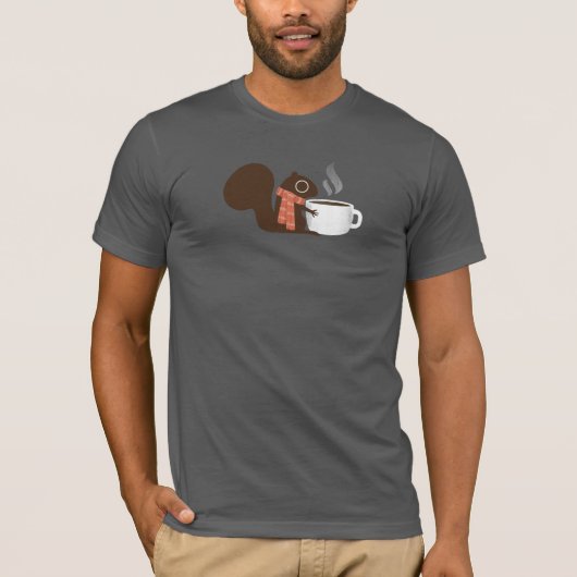 Squirrel Coffee Lover | Fun-Dierenvriend T-shirt (Voorkant)