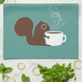 Squirrel Coffee Lover | Fun-Dierenvriend Theedoek (Gevouwen)