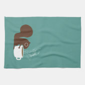 Squirrel Coffee Lover | Fun-Dierenvriend Theedoek (Horizontaal)