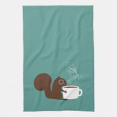 Squirrel Coffee Lover | Fun-Dierenvriend Theedoek (Verticaal)