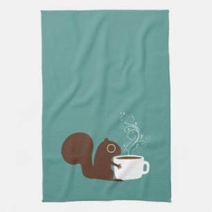 Squirrel Coffee Lover Fun-Dierenvriend Theedoek