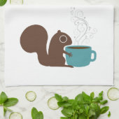 Squirrel Coffee Lover | Fun-Dierenvriend Theedoek (Gevouwen)