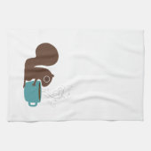 Squirrel Coffee Lover | Fun-Dierenvriend Theedoek (Horizontaal)