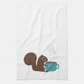 Squirrel Coffee Lover | Fun-Dierenvriend Theedoek (Verticaal)