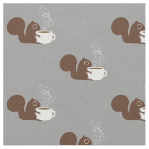 Squirrel Coffee Lover   Kunst voor dieren Stof
